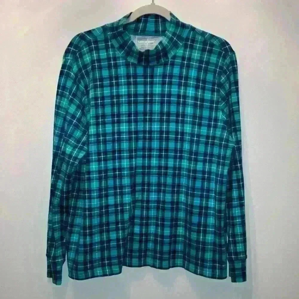 Lands End Women's Cotton Turtleneck Top Shirt Granola girl Fall Size XL